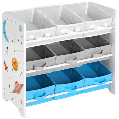 Produktbild von SONGMICS Kinderregal Spielzeugtruhe Kinder Bücherregal mit 9 Aufbewahrungsboxen