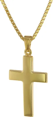 trendor 75221 Kreuz-Anhänger 24 mm Gold 333 (8 Kt.) mit plattierter Halskette 1
