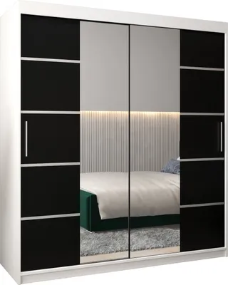 Produktbild von Kleiderschrank, Schiebetürenschrank Schlafzimmer, Schrank mit Spiegel VERONA 4 180 cm