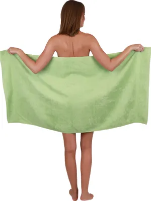 Produktbild von Betz Duschtuch 70 x 140 cm PREMIUM 100% Baumwolle Liegetuch Strandtuch   Farbe: apfelgrün