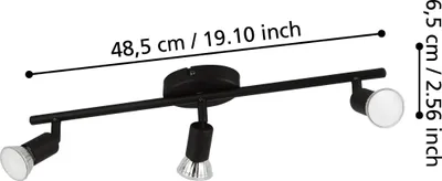 Obrázok produktu pre EGLO Buzz-Led, Bodové osvetlenie, GU10, 3 žiaroviek, 2,8 W, 3000 K, Čierna