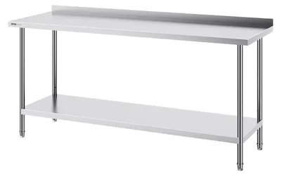 Produktbild von Edelstahl-Arbeitstisch für Großküchen – Tisch zur Zubereitung von Speisen, 61 cm x 183 cm