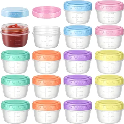 Image de Boîtes de congélation de 80 ml, lot de 18, empilables, sans BPA, avec couvercle, pour la cuisine et le congélateur
