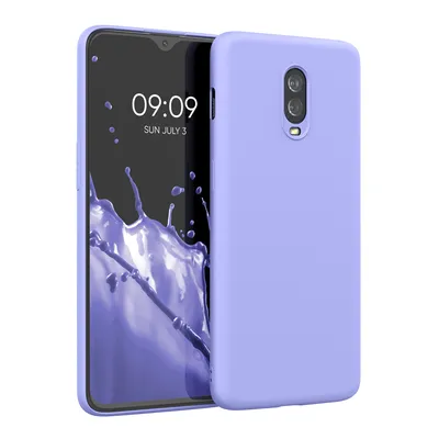 Produktbild von kwmobile Hülle kompatibel mit OnePlus 6T Hülle - gummierte TPU Silikon Handyhülle - Schutzhülle für kabelloses Laden - Case in Pastell Lavendel