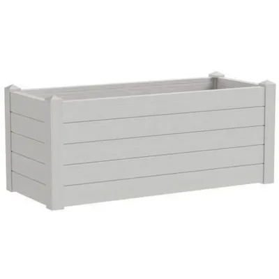 Produktbild von Pflanzgefäß 40 x 100 cm – Wasserspeicher und verstellbare Füße – gebrochenes Weiß