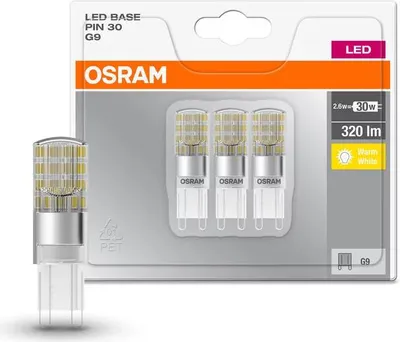 Image de OSRAM 4058075450073 LED (monochrome) EEC E (A - G) G9 Bulb shape 2.6 W = 30 W Warm white (Ø x L) 14 mm x 43 mm 3 pc(s)