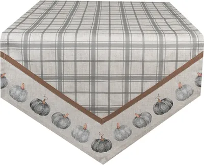 Produktbild von Clayre & Eef Tischläufer 50x160 cm Grau Baumwolle Kürbis