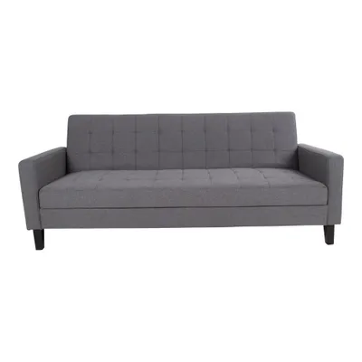Produktbild von Mina Schlafsofa dunkelgrau, schwarze Beine.