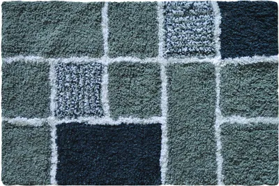 Produktbild von MSV Badteppich Badvorleger Mosaik Duschvorleger Hochflor Badematte 40x60 cm – Grau