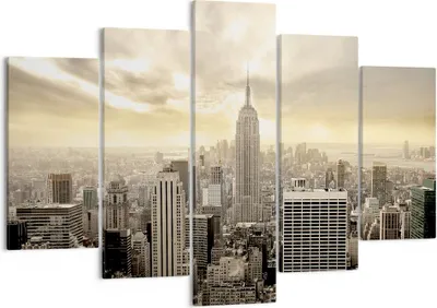 Produktbild von Bild auf Leinwand - Leinwandbild - Stadt Wolkenkratzer Manhattan New York - 150x100cm - Wand Bild - Wanddeko - Leinwanddruck - Bilder - Kunstdruck - Leinwand bilder - Wandkunst - EA150x100-2630