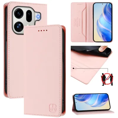 Produktbild von Lederhülle für Oppo Find X9 Pro Hülle Flip Brieftasche Kartenfächern Ständer Schutzhülle Pink