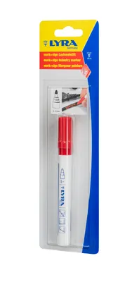 Produktbild von Lyra Lackstift Farbe rot 1 Stück, wasserfest für Holz Metall Kunststoff