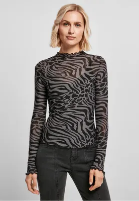 Produktbild von Urban Classics Ladies - Mesh Turtleneck Longsleeve - 4XL