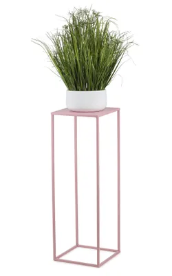 Image de HowHomely Support de plantes moderne, tabouret à fleurs en métal rose hauteur 70 cm - Support de fleurs pour la maison
