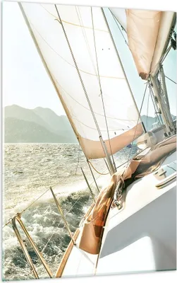 Produktbild von Bilder auf glas - Einteilig - Yacht Segeln So - 50x70cm - Glasbilder - Wandbilder - Bilder - zum Aufhängen bereit - Wanddekoration aus Glas - Glas Bilder - Wandbild auf Glas - GPA50x70-4847