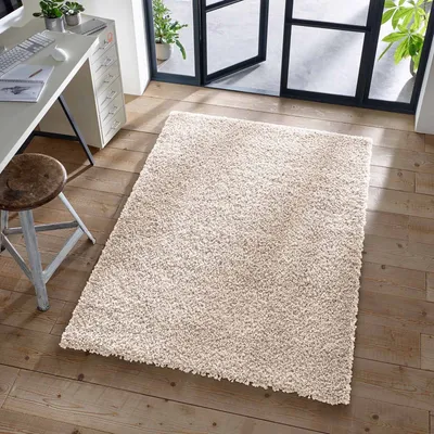 Produktbild von Shaggy Teppich I Flauschiger Langflor fürs Wohnzimmer, Esszimmer, Schlafzimmer oder Kinderzimmer |  Creme