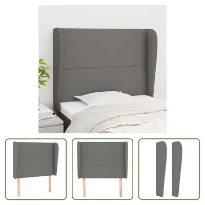 Produktbild von The Living Store Kopfteil mit Ohren Dunkelgrau 93x23x118/128 cm Stoff