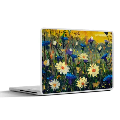 Produktbild von MuchoWow® Laptop Aufkleber Sticker Cover Malerei - Ölfarbe - Natur - Blumen 40x30 cm - Laptop Dekoration - Selbstklebend