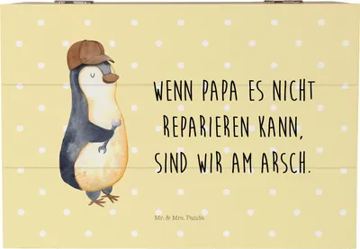 Produktbild von Mr. & Mrs. Panda Box Wenn Papa es nicht reparieren kann, sind wir am Arsch 22 x 15 cm - Gelb Pastell - Geschenk, Kiste, Muttertag, Erinnerungsbox, Schatzkiste, Vatertag