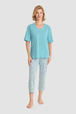 Produktbild von Rösch Paisley Pyjama 1263044 Aqua - größe 42  - Blau