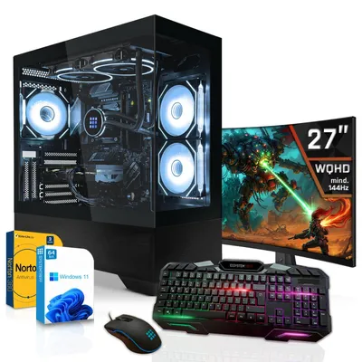 Produktbild von SYSTEMTREFF Gamer Komplett-PC - Core i9-12900KF - Nvidia GeForce RTX 5070 12GB - 32GB DDR5 - 1TB NVMe - Gaming Monitor 69 cm (27 Zoll) WQHD 180Hz - PC