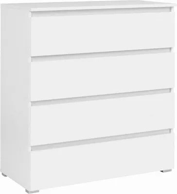 Obrázek produktu pro Furniture24 Cosmo Co4 Komoda se zásuvkami Skříňka do ložnice 4 zásuvky Bílý matný