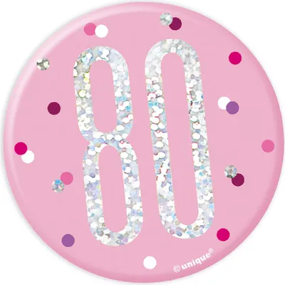 Produktbild von 80. Geburtstag | Button / Anstecker pink
