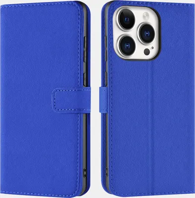 Produktbild von Conie Klapp Tasche für iPhone 16 Pro Kartenfach Rundumschutz Hülle in Blau