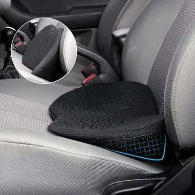 Produktbild von Keilförmiges Autositzkissen, Autositzkissen aus Memory-Schaum, verdickt, mit Rückenlehne, orthopädisch, schmerzlindernd für Autofahrten und lange Reisen.