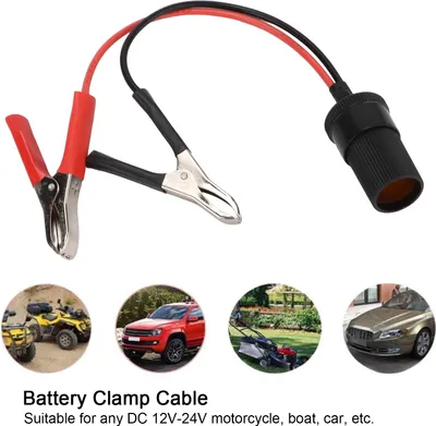 Image de Câble de démarrage pour batterie de voiture Clipon Câble de rallonge isolé pour allume-cigare DC 1224 V