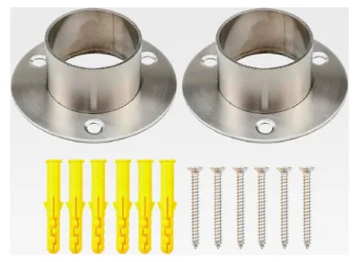 Produktbild von Rohrflansch Rohrhalter Handlaufhalter Bodenanker Flanschhalter aus Edelstahl für 38 mm Stahlrohre, 2 Stück