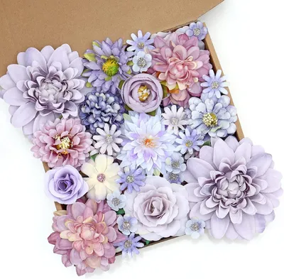 Productafbeelding van Kunstbloemen Losse Koppen - 48 Stuks - Zijden Bloemkoppen - Taartdecoratie - Knutselen