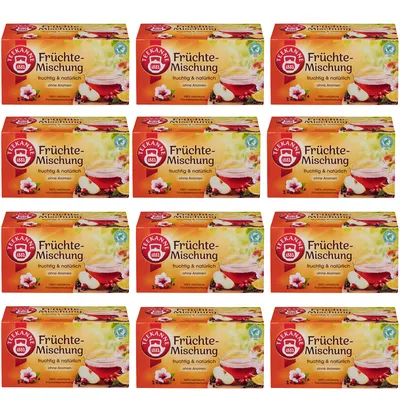 Image de Teekanne Mélange de fruits Infusion de fruits fruitée naturelle 60g Pack de 12