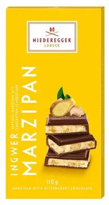 Zdjęcie produktu dla Niederegger baton marcepanowy imbir ciemna czekolada 110g