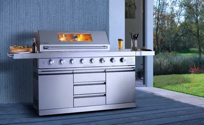 Produktbild von BUSCHBECK Outdoorküche Bristol mit XXL-Gasgrill, hochwertiges Edelstahl, B214 x T60 x H119 cm,