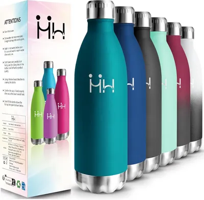 Produktbild von Edelstahl Trinkflasche 1L, BPA-frei, Auslaufsicher, Thermosflasche für Sport, Kalt & Warm Halten