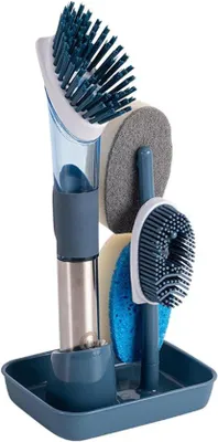 Immagine prodotto di Set di spazzole blu per lavastoviglie con supporto per la cucina