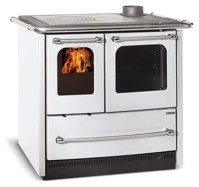 Immagine prodotto di Stufa Cucina a legna in acciaio porcellanato con forno Easy Evo 2.0 - White