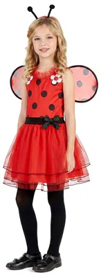 Produktbild von Marienkäfer-Mädchenkostüm Tier rot-schwarz - 134/140 (10-12 Jahre)