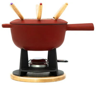 Produktbild von osoltus Fondue Käsefondue Gusseisen matt rot HEIT