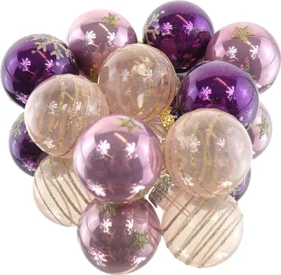 Produktbild von Christbaum-Micro-Kugeln Feige & Rosa 3er mix Ø 3 cm aus Glas - 9er Set
