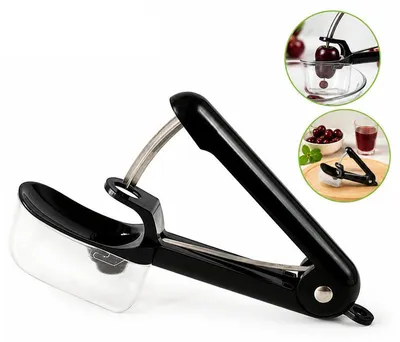 Produktbild von Kirschentsteiner Obstentkerner mit Sammelbehälter Einhand Druckfunktion für Kirschen und Sauerkirschen Schwarz