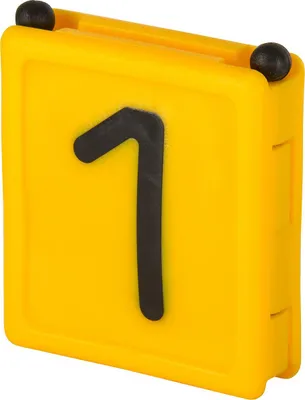 Produktbild von Kerbl Halsbandnummer DUO, 1-stellig 6er Pack gelb