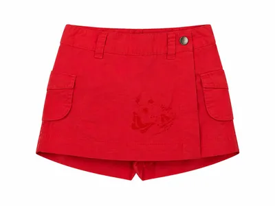 Produktbild von Rock Mädchen Rot Größe 92 Skort Kinder Rock mit integrierter Shorts – 100% Baumwolle