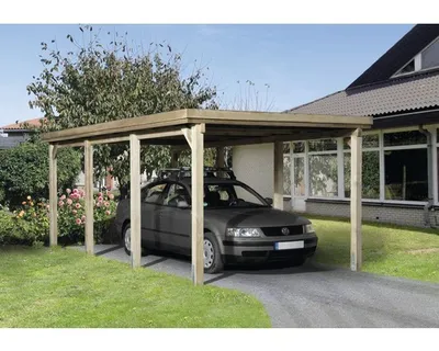 Produktbild von Einzelcarport weka 617 Gr. 2 ohne Dacheindeckung 322x612 cm kesseldruckimprägniert