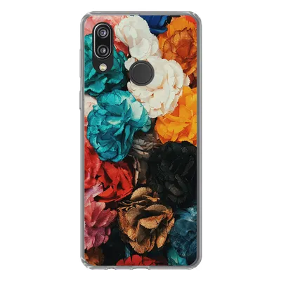 Produktbild von MuchoWow® Handyhülle Schutzhülle Hülle für Huawei P20 Lite (2020) Wand - Rosen - Abstrakt Silikon Softcase Handy Hülle - Kartenhalter
