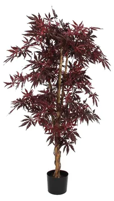 Obrázok produktu pre Sľudové dekorácie Umelá rastlina javor - H150 x Ø80 cm - červená