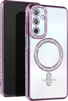 Immagine prodotto di Avizar, custodia a diamante per Samsung A25 - protezione MagSafe con bordo in strass, viola