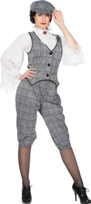 Produktbild von 20er Jahre Peaky Blinders Damen Glencheck Anzug -Knickerbocker Schwarz-Weiß, Größe: 36 - 48 Gr. 38
