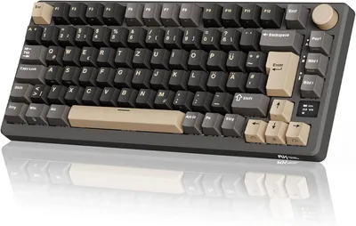 Produktbild von 75% Kabellose Gaming Tastatur QWERTZ, Mechanisch RGB, Tri-Mode 2,4G Bluetooth USB-C, OLED-Display & Drehknopf, Hot-Swap Rote Switches, TKL 81 Tasten